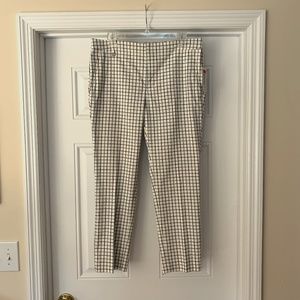 Lauren Ralph Lauren Tattersall Check Lycette White and Blue Ankle Pant 8
